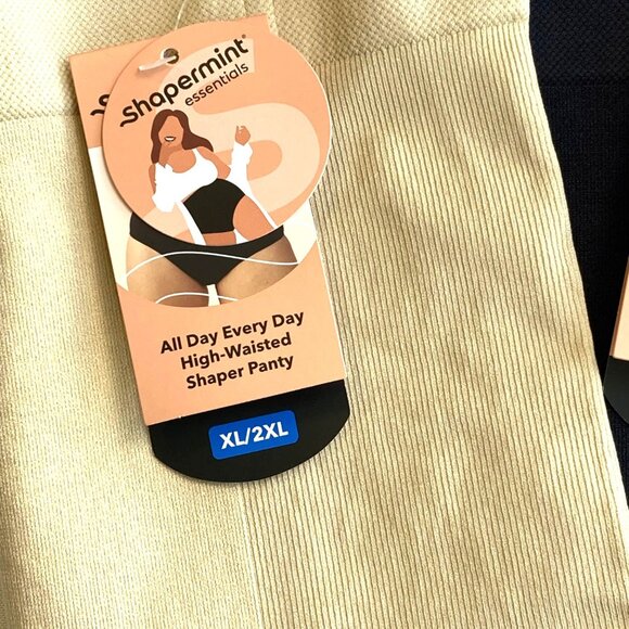 Shapermint High-Waisted Shaper Panty Bundle of 3 XL/2XL Chai Black 54008 NWT - Picture 3 of 10